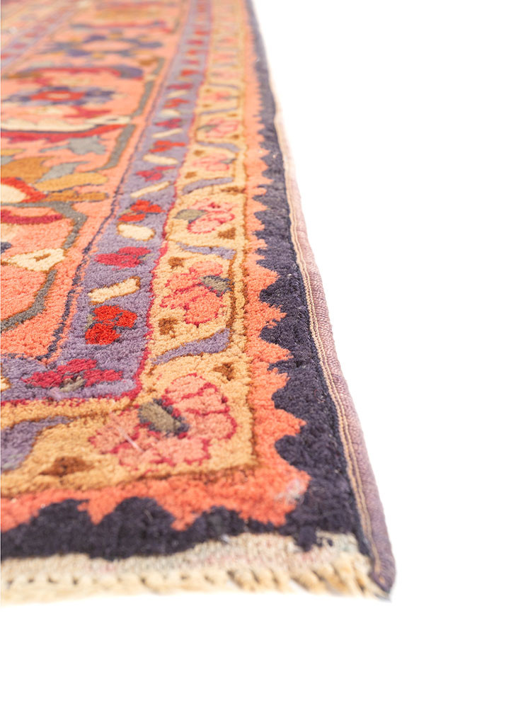 aalam grey and black wool hand knotted Rug - Corner