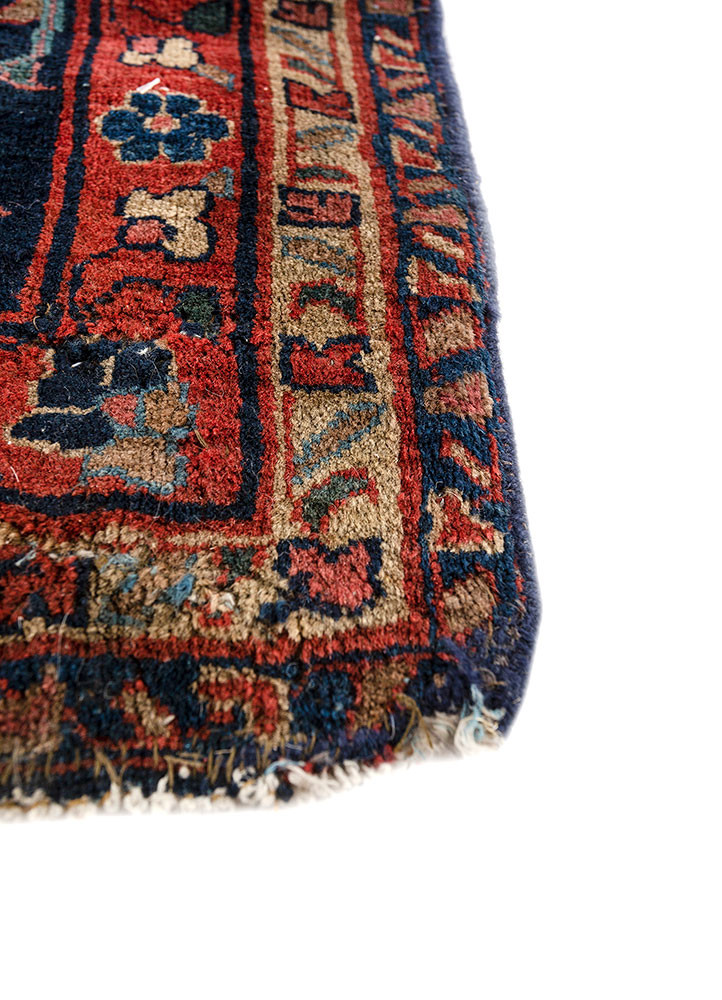 aalam red and orange wool hand knotted Rug - Corner aalam red and orange wool hand knotted Rug - Corner