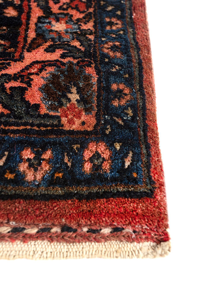aalam red and orange wool hand knotted Rug - Corner aalam red and orange wool hand knotted Rug - Corner
