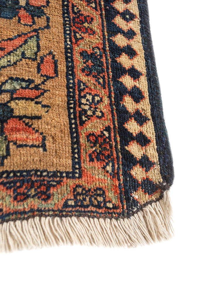 aalam red and orange wool hand knotted Rug - Corner aalam red and orange wool hand knotted Rug - Corner