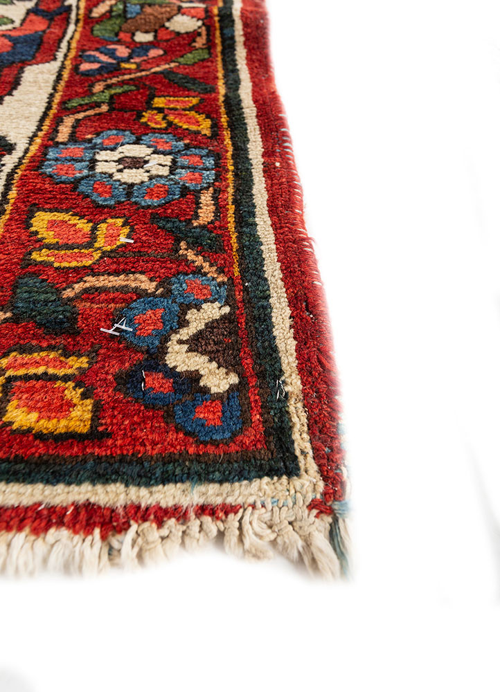 aalam red and orange wool hand knotted Rug - Corner aalam red and orange wool hand knotted Rug - Corner
