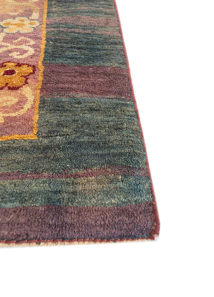 aalam beige and brown wool hand knotted Rug - Corner aalam beige and brown wool hand knotted Rug - Corner