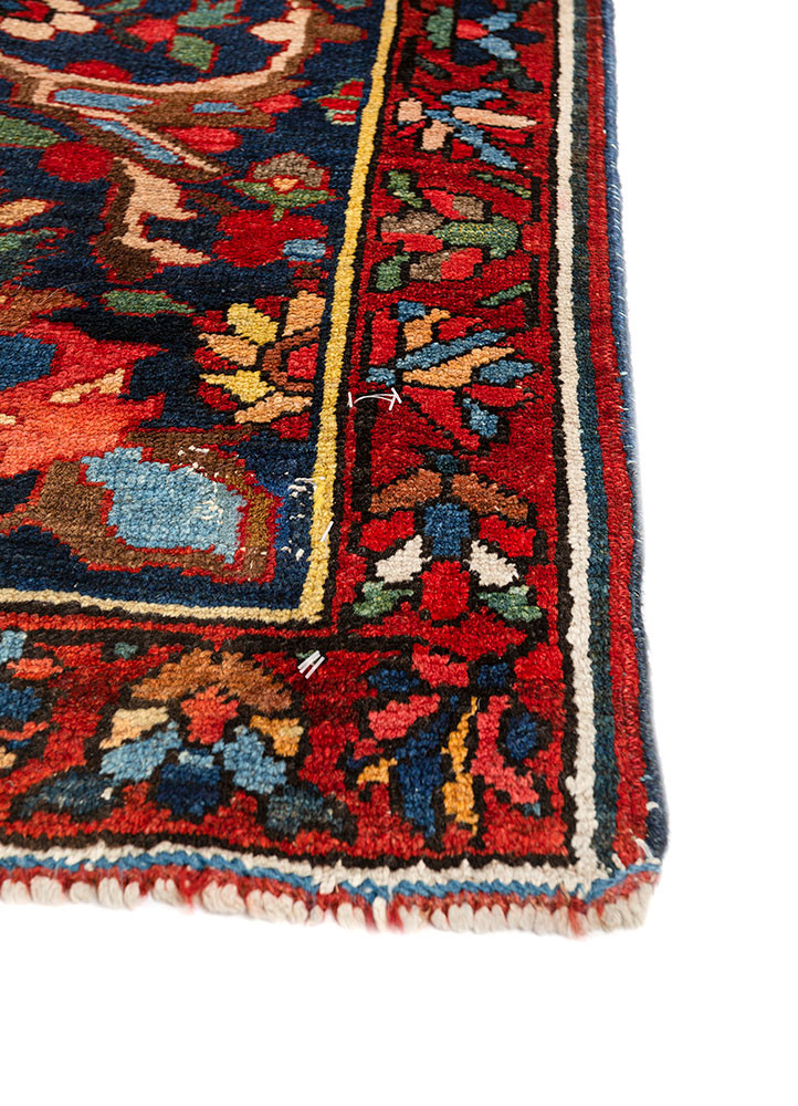 aalam red and orange wool hand knotted Rug - Corner aalam red and orange wool hand knotted Rug - Corner
