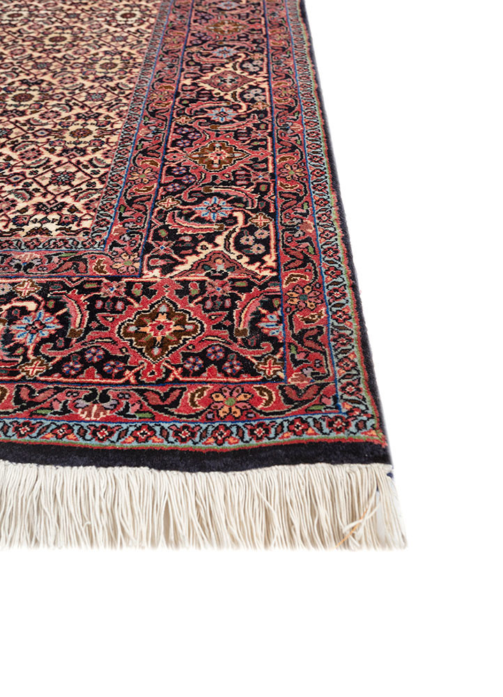 aalam ivory wool hand knotted Rug - Corner