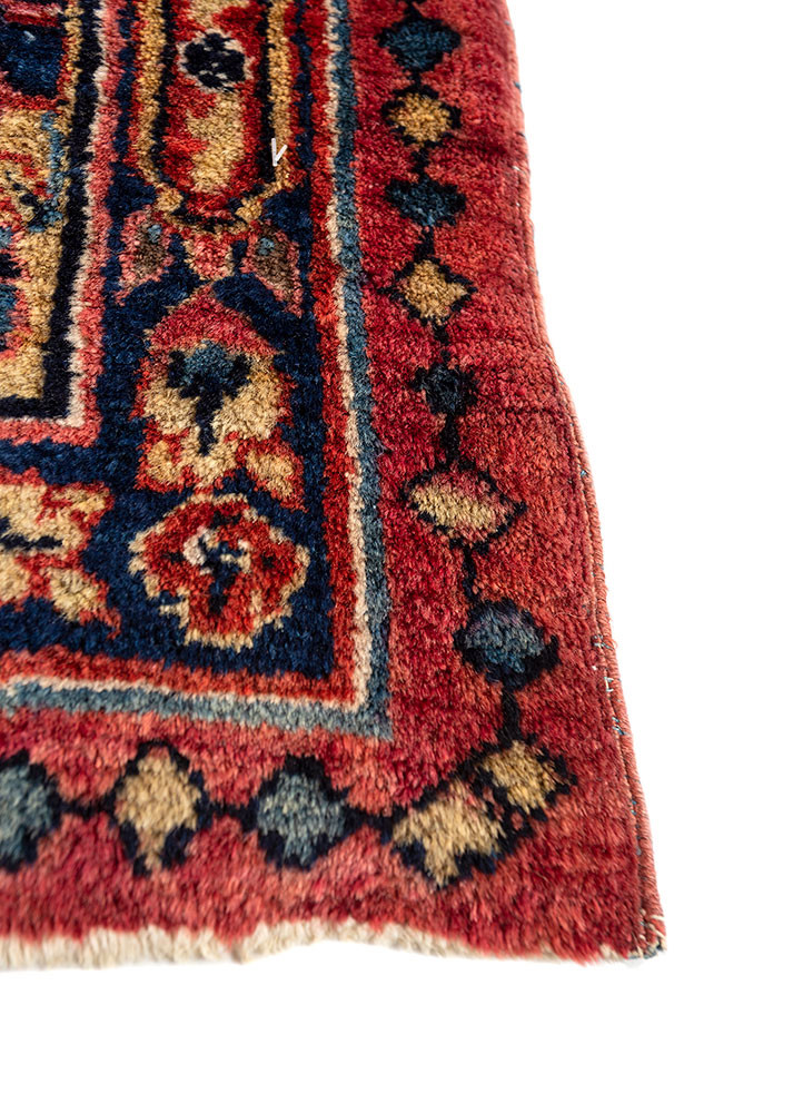 aalam pink and purple wool hand knotted Rug - Corner