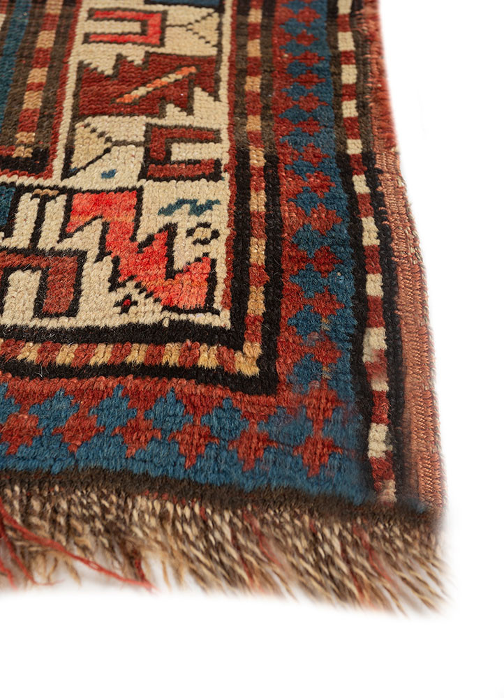 kiaan blue wool hand knotted Rug - Corner