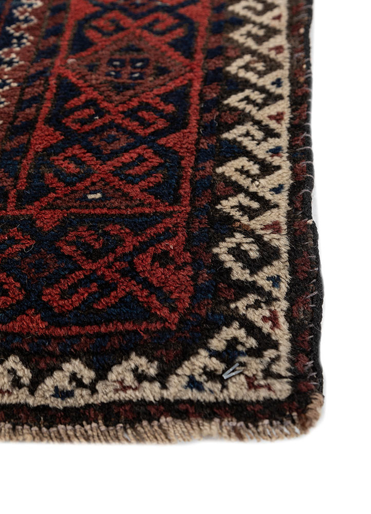aalam beige and brown wool hand knotted Rug - Corner