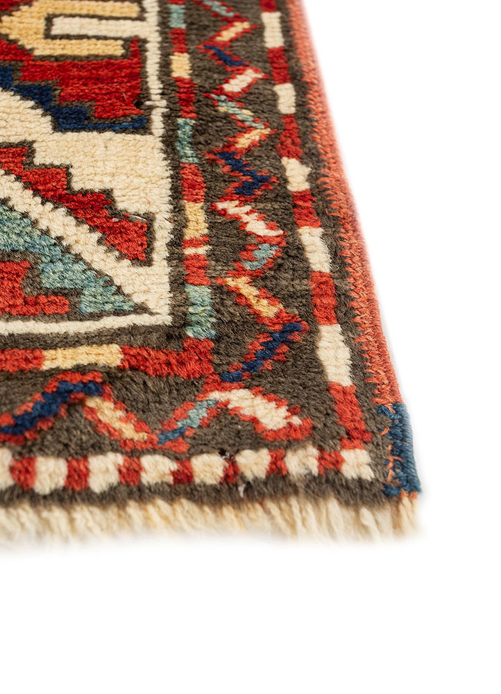 kiaan red and orange wool hand knotted Rug - Corner kiaan red and orange wool hand knotted Rug - Corner