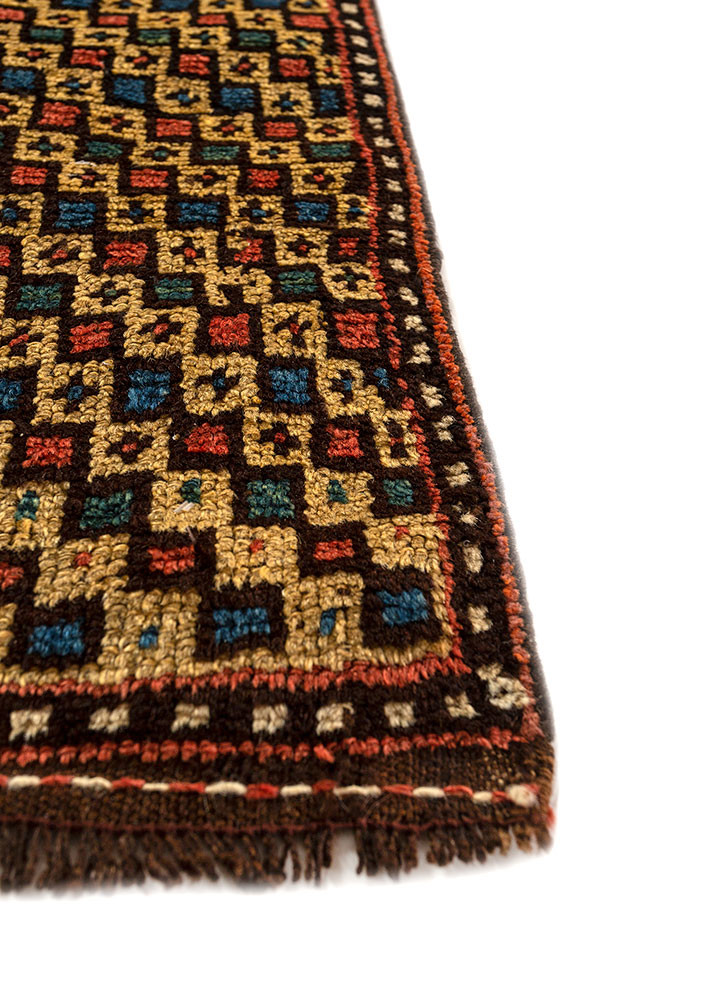 aalam red and orange wool hand knotted Rug - Corner aalam red and orange wool hand knotted Rug - Corner