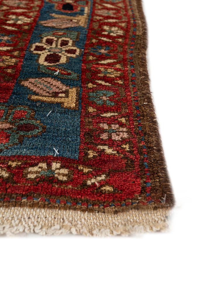 kiaan red and orange wool hand knotted Rug - Corner