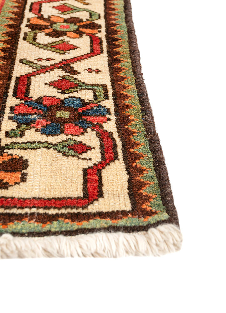 aalam beige and brown wool hand knotted Rug - Corner aalam beige and brown wool hand knotted Rug - Corner