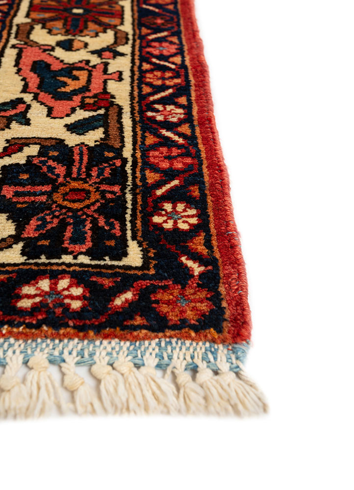 aalam red and orange wool hand knotted Rug - Corner aalam red and orange wool hand knotted Rug - Corner