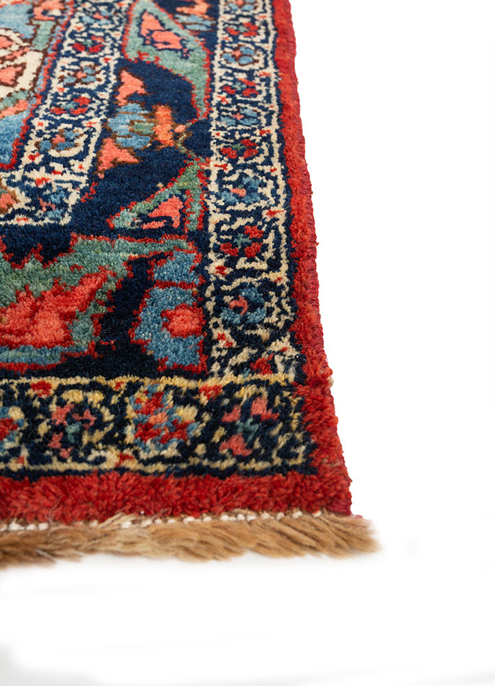 aalam red and orange wool hand knotted Rug - Corner aalam red and orange wool hand knotted Rug - Corner