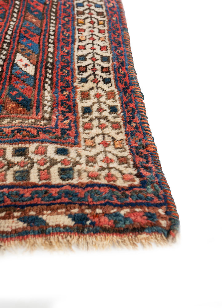aalam blue wool hand knotted Rug - Corner