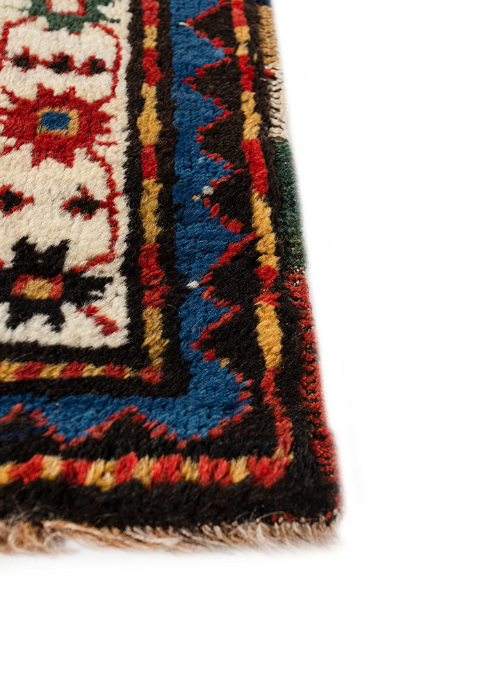 aalam red and orange wool hand knotted Rug - Corner aalam red and orange wool hand knotted Rug - Corner