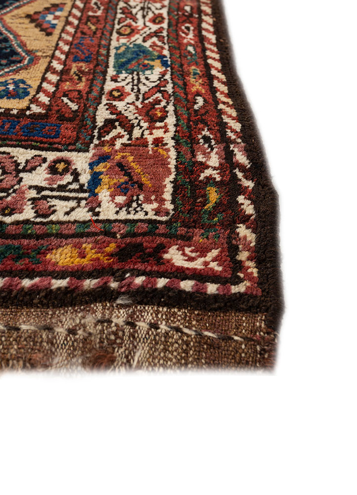 kiaan blue wool hand knotted Rug - Corner