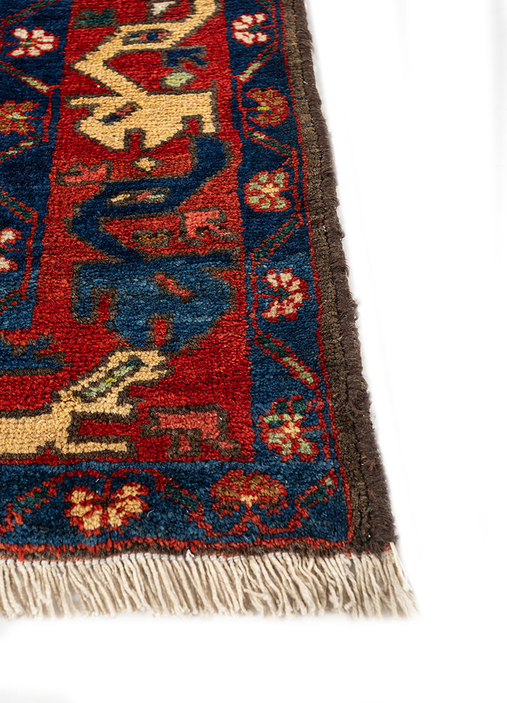 aalam blue wool hand knotted Rug - Corner aalam blue wool hand knotted Rug - Corner