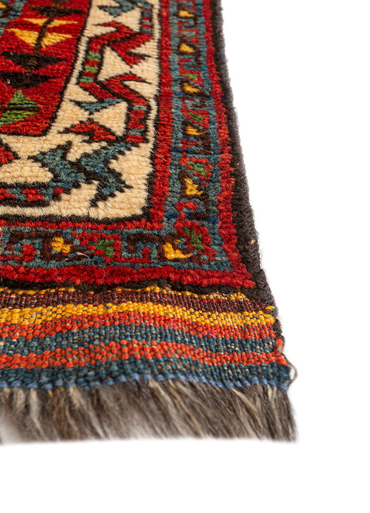 aalam blue wool hand knotted Rug - Corner