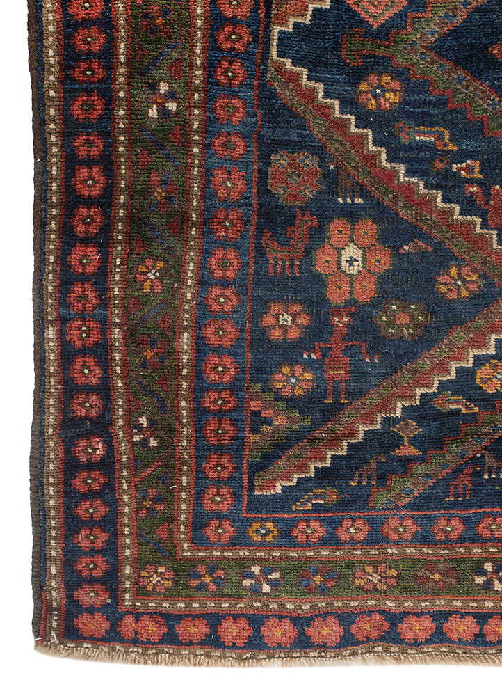 kiaan blue wool hand knotted Rug - Corner kiaan blue wool hand knotted Rug - Corner