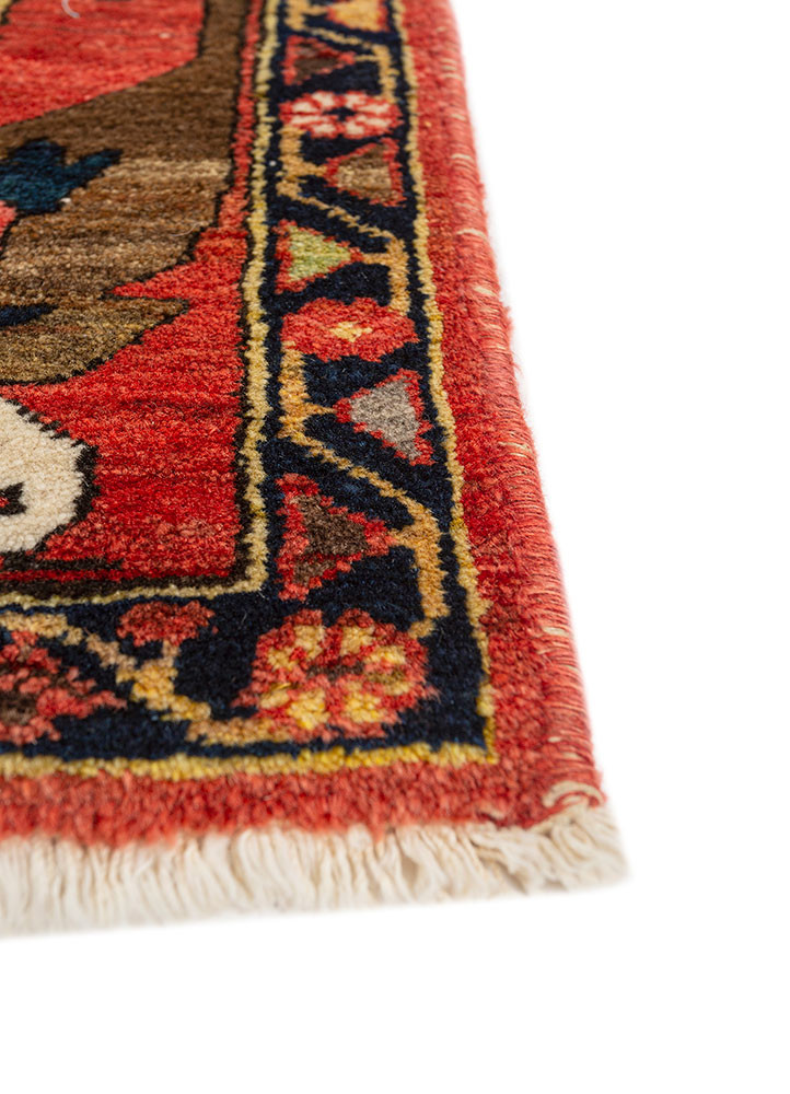 aalam blue wool hand knotted Rug - Corner