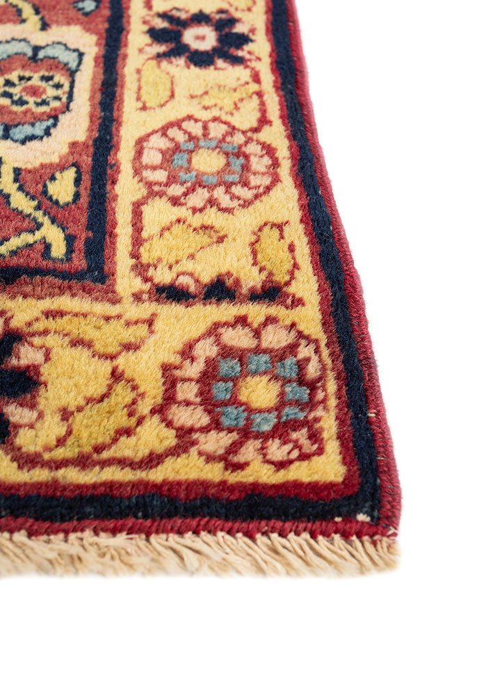 aalam blue wool hand knotted Rug - Corner aalam blue wool hand knotted Rug - Corner
