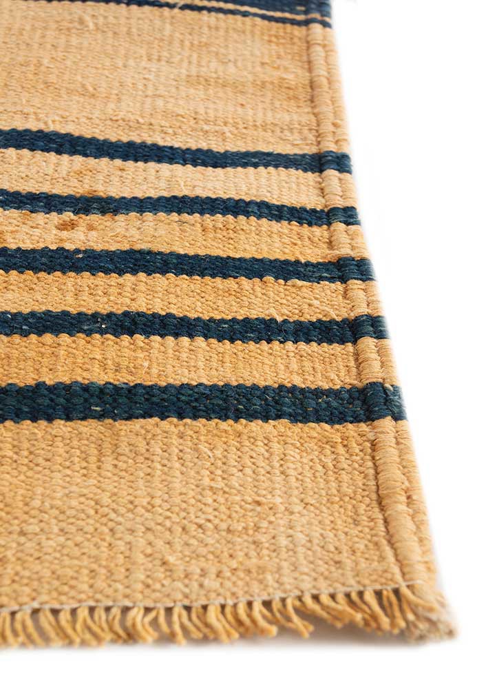 nayaab gold wool flat weaves Rug - Corner