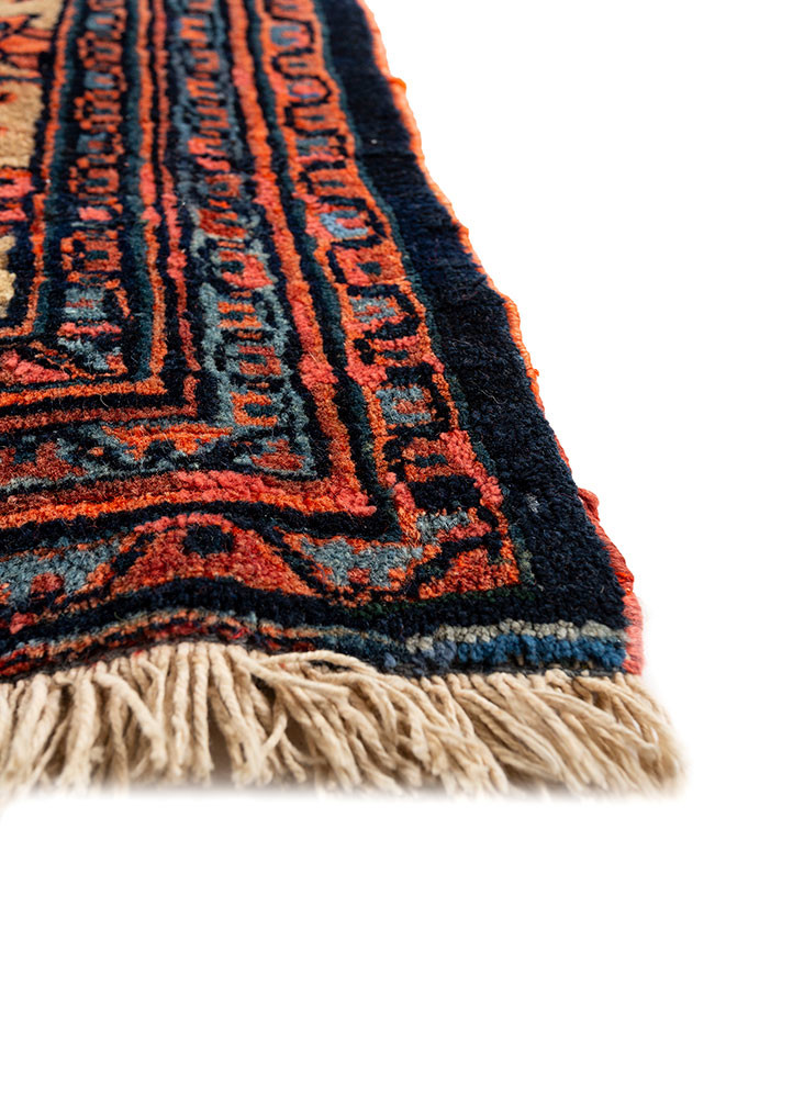 aalam blue wool hand knotted Rug - Corner aalam blue wool hand knotted Rug - Corner