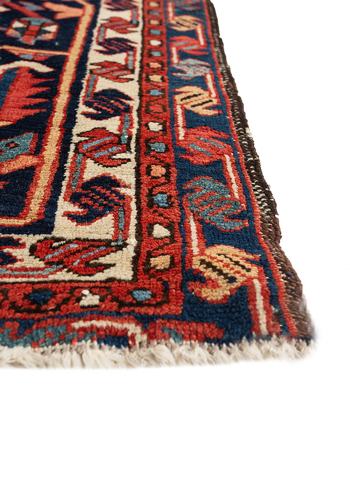 aalam red and orange wool hand knotted Rug - Corner aalam red and orange wool hand knotted Rug - Corner