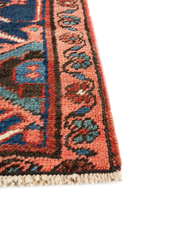 aalam red and orange wool hand knotted Rug - Corner aalam red and orange wool hand knotted Rug - Corner