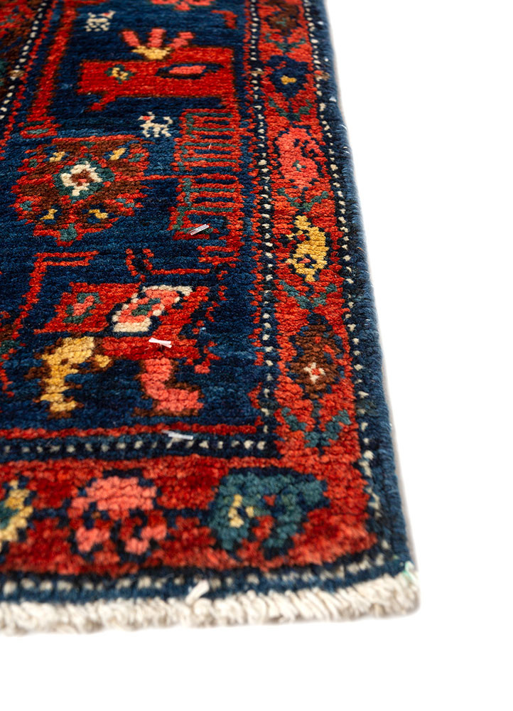 aalam red and orange wool hand knotted Rug - Corner aalam red and orange wool hand knotted Rug - Corner