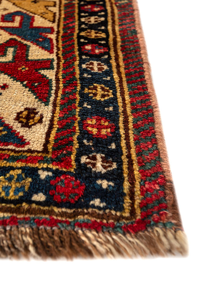 aalam blue wool hand knotted Rug - Corner