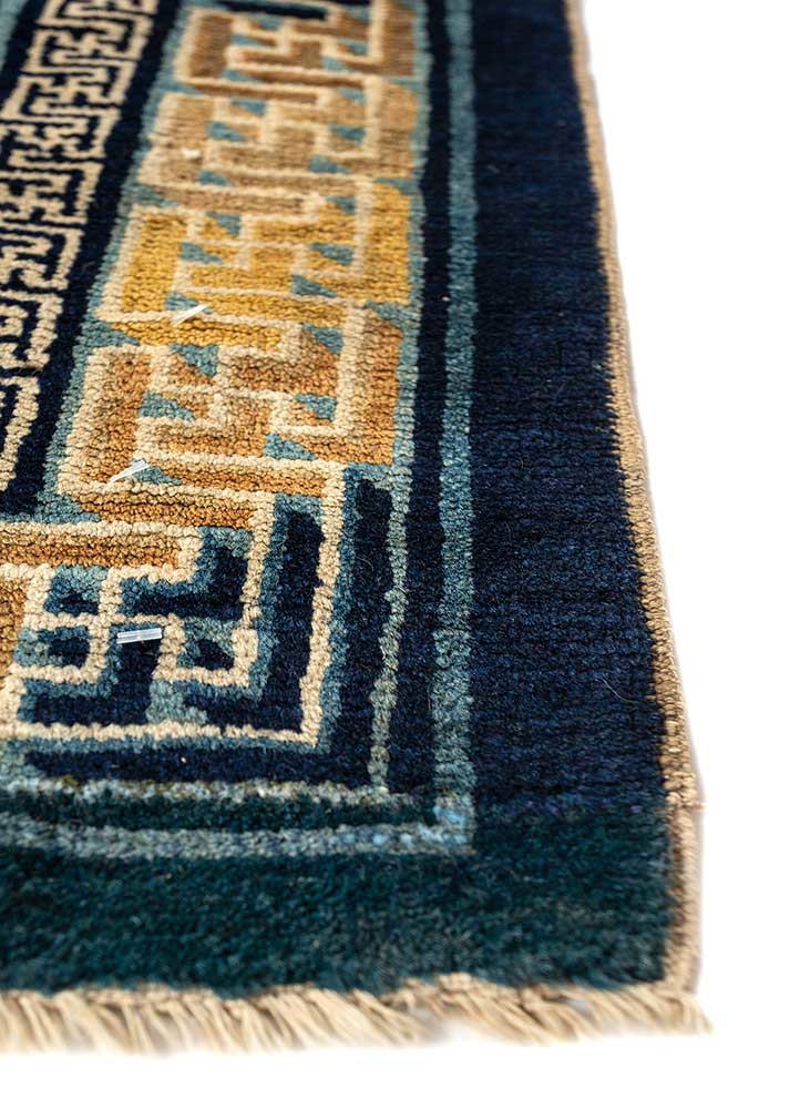 pechino blue wool hand knotted Rug - Corner pechino blue wool hand knotted Rug - Corner