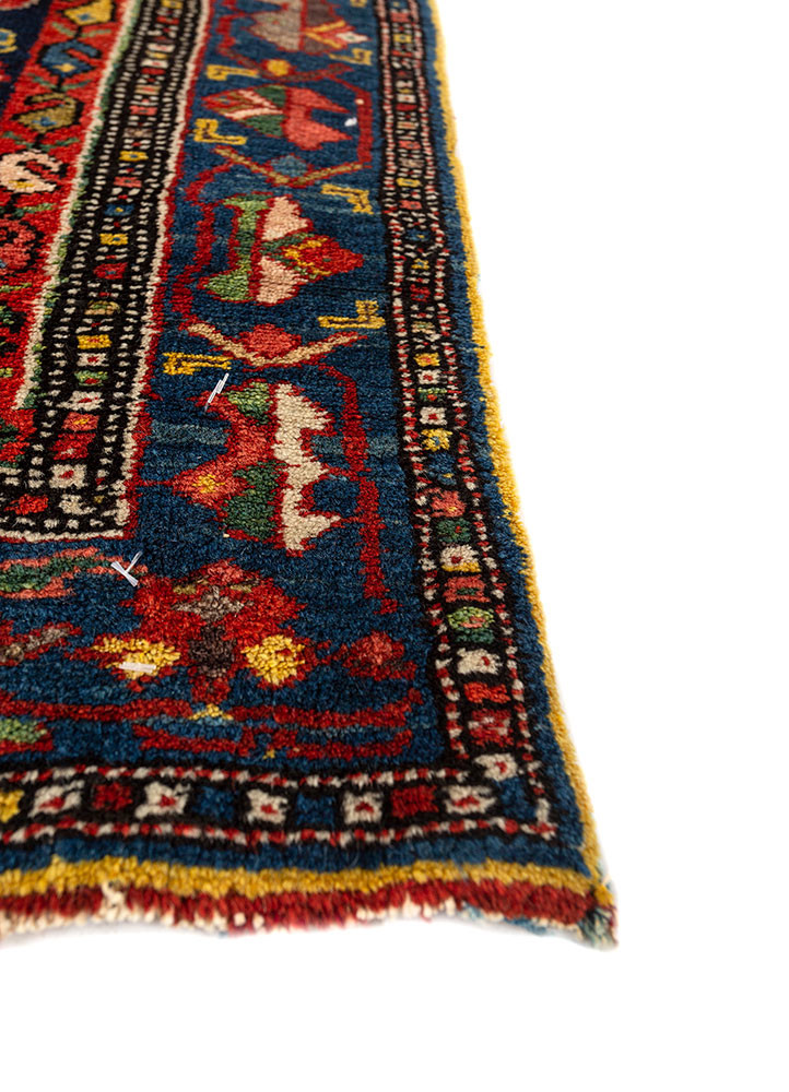 kiaan red and orange wool hand knotted Rug - Corner
