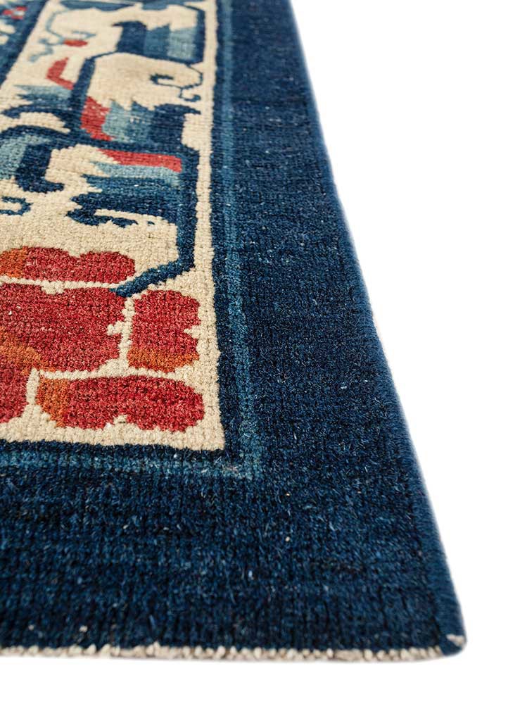 pechino ivory wool hand knotted Rug - Corner