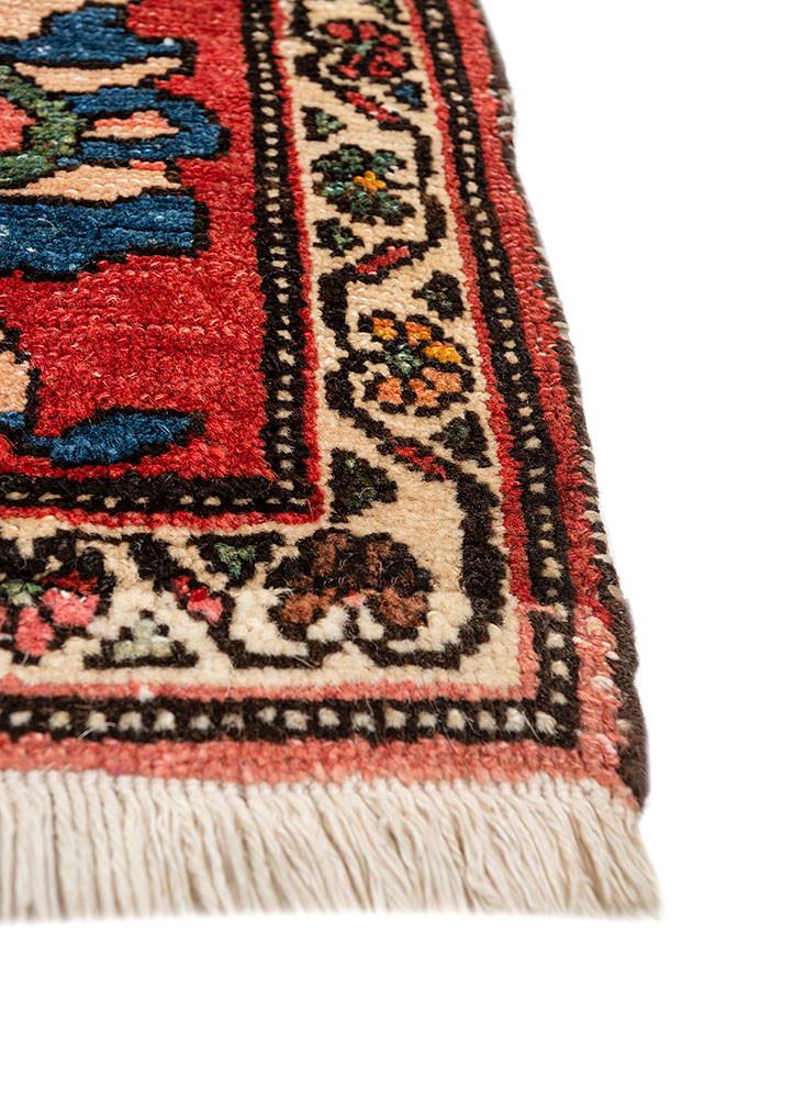 aalam beige and brown wool hand knotted Rug - Corner