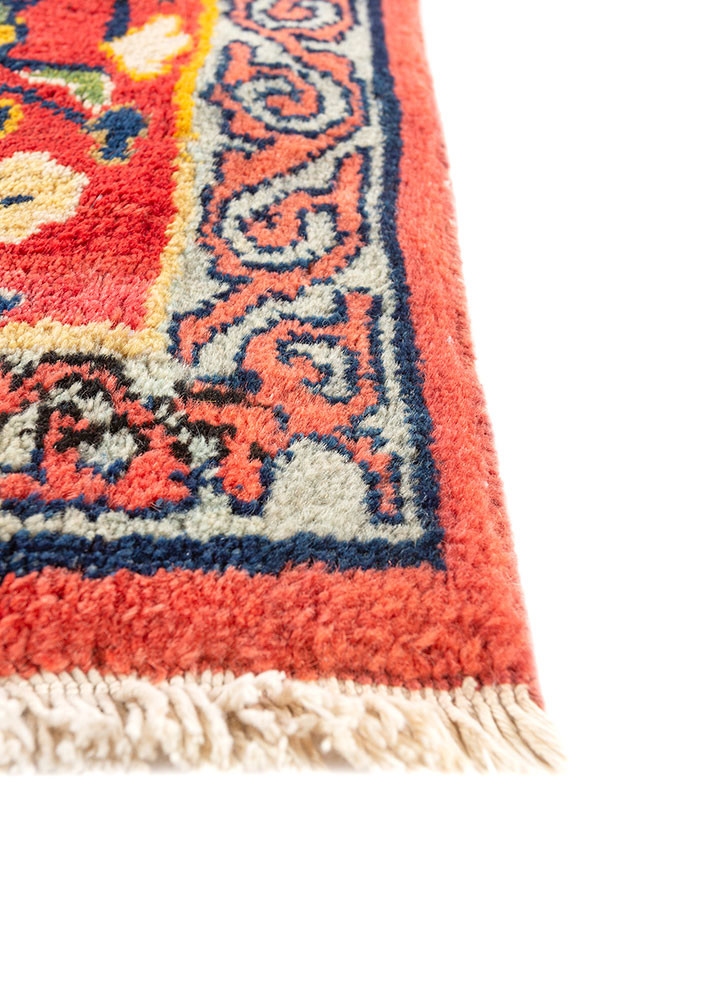 aalam blue wool hand knotted Rug - Corner