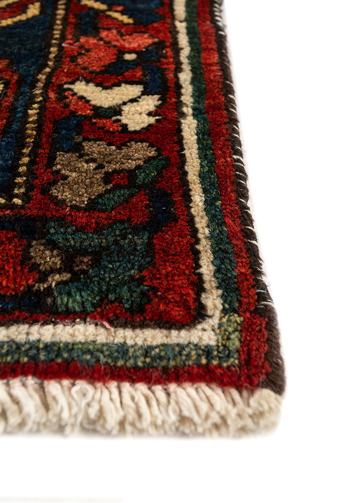 aalam blue wool hand knotted Rug - Corner aalam blue wool hand knotted Rug - Corner