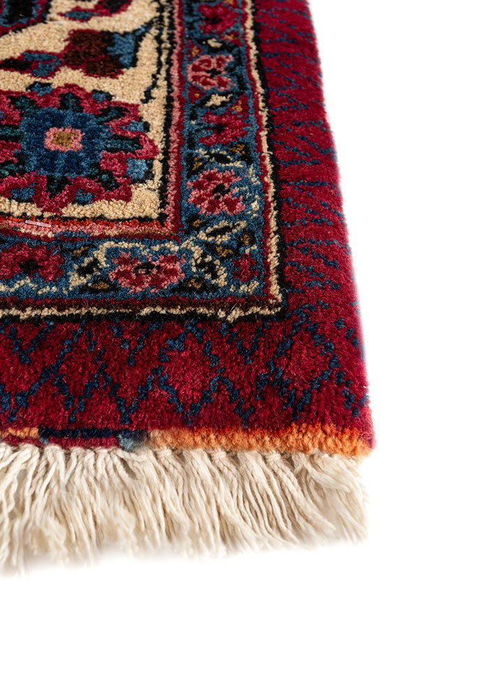 aalam blue wool hand knotted Rug - Corner aalam blue wool hand knotted Rug - Corner