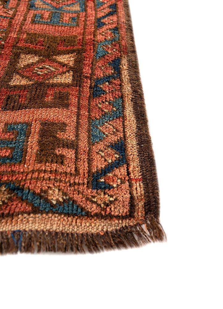 kiaan red and orange wool hand knotted Rug - Corner kiaan red and orange wool hand knotted Rug - Corner