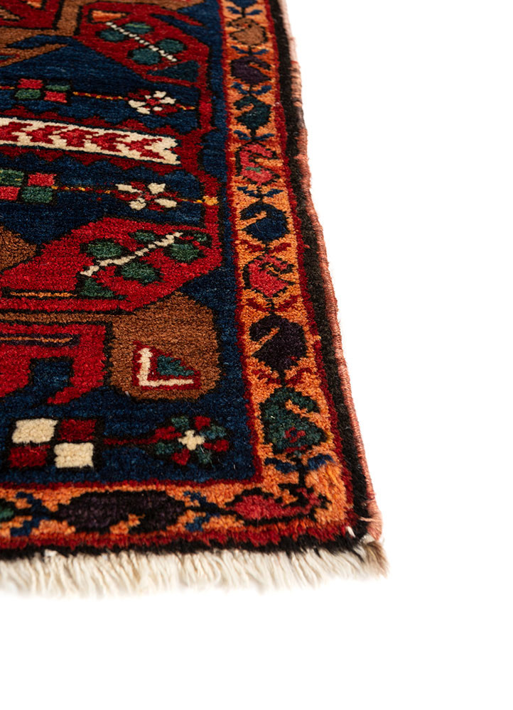 aalam blue wool hand knotted Rug - Corner aalam blue wool hand knotted Rug - Corner