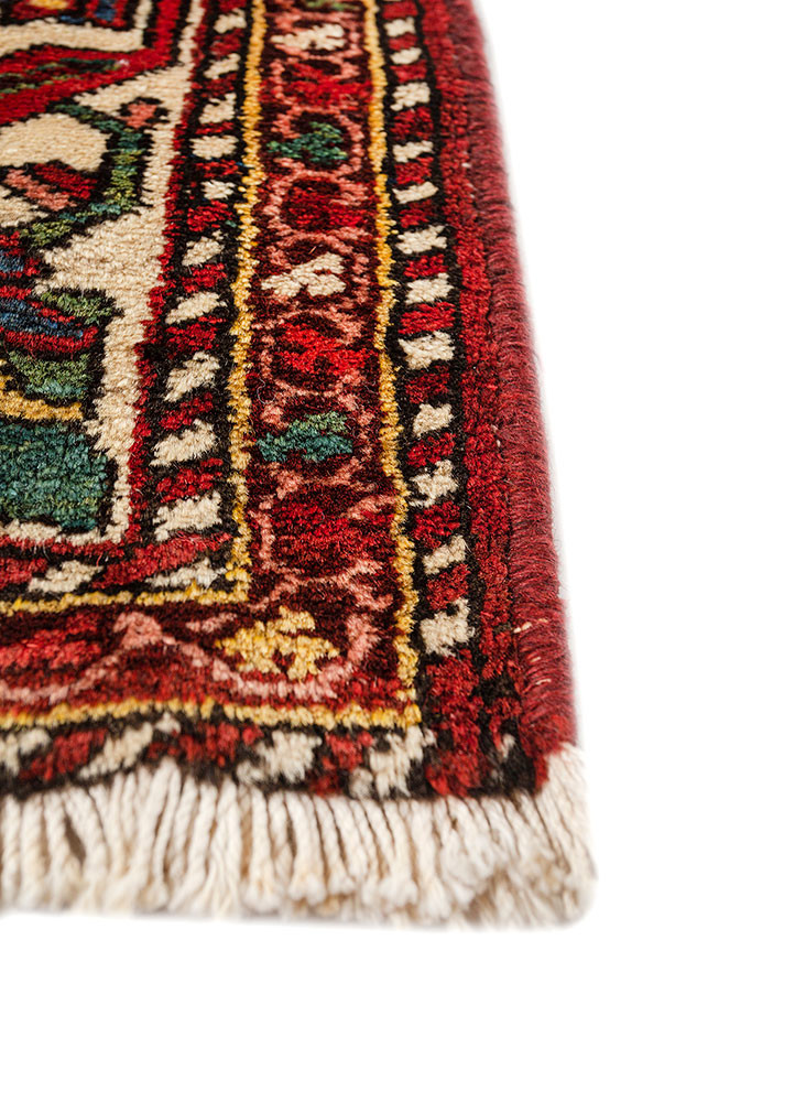 aalam red and orange wool hand knotted Rug - Corner aalam red and orange wool hand knotted Rug - Corner
