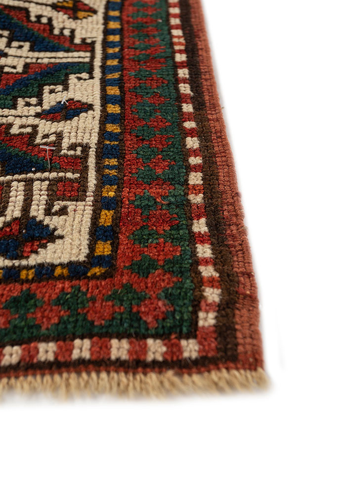 kiaan beige and brown wool hand knotted Rug - Corner