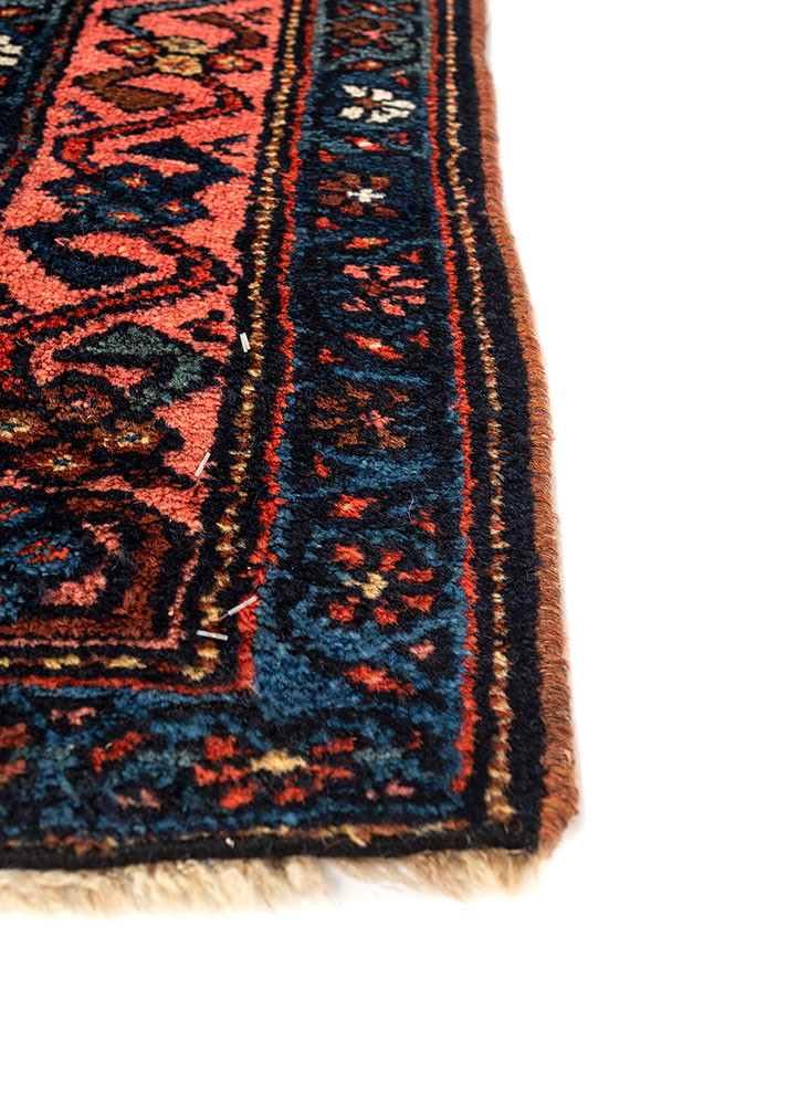 aalam blue wool hand knotted Rug - Corner aalam blue wool hand knotted Rug - Corner