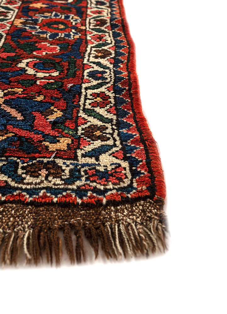 aalam red and orange wool hand knotted Rug - Corner aalam red and orange wool hand knotted Rug - Corner