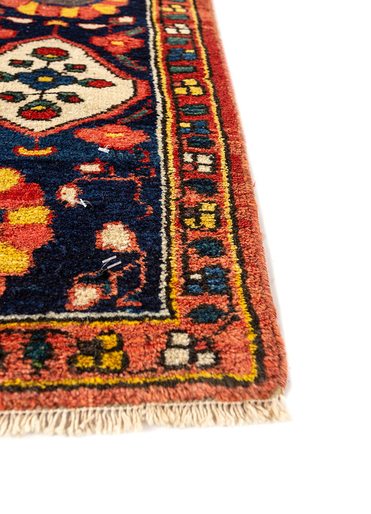 aalam red and orange wool hand knotted Rug - Corner aalam red and orange wool hand knotted Rug - Corner