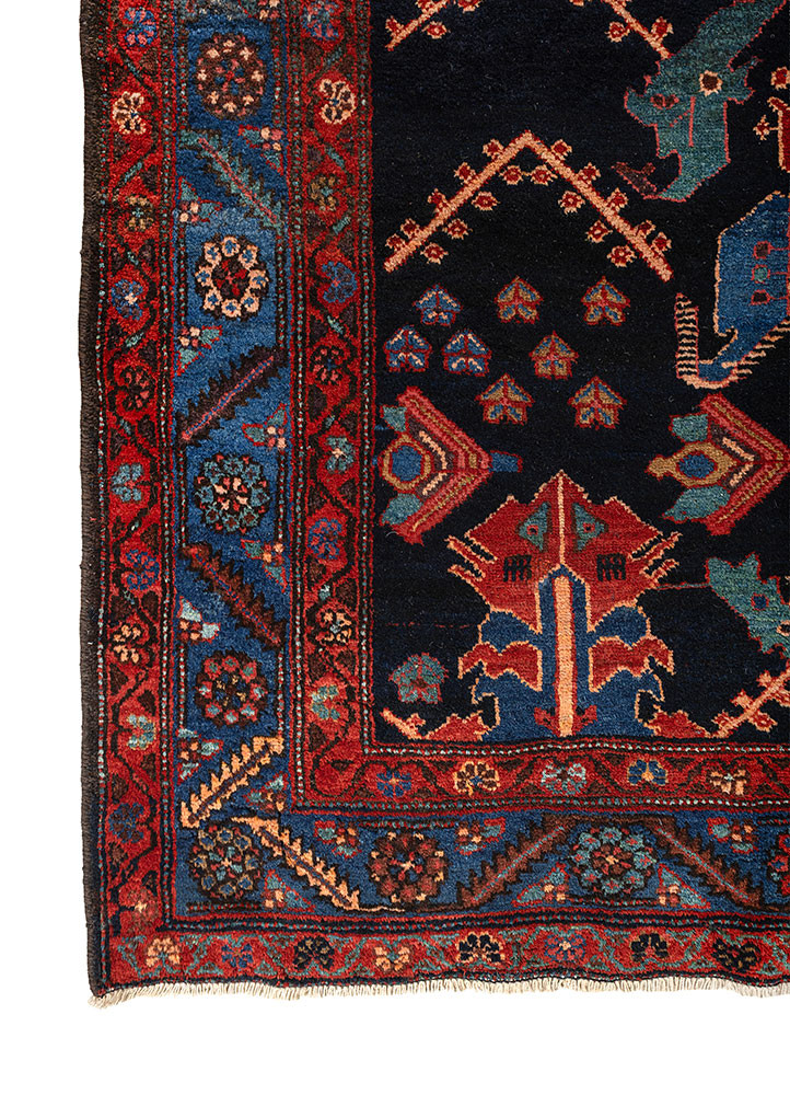 kiaan blue wool hand knotted Rug - Corner kiaan blue wool hand knotted Rug - Corner