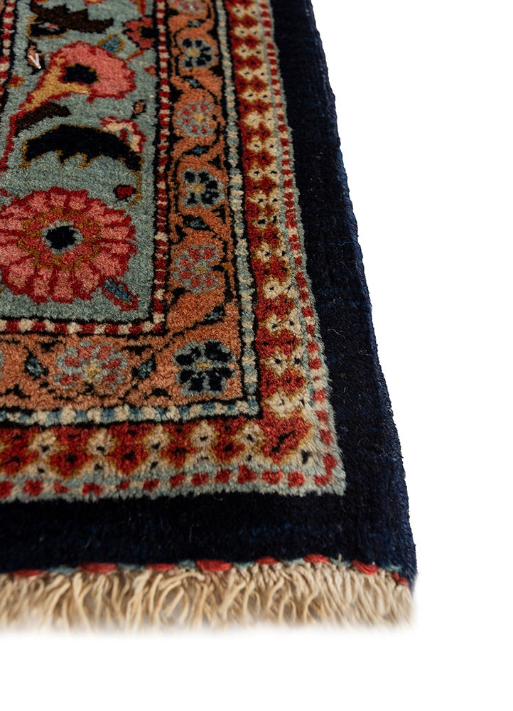 aalam pink and purple wool hand knotted Rug - Corner aalam pink and purple wool hand knotted Rug - Corner
