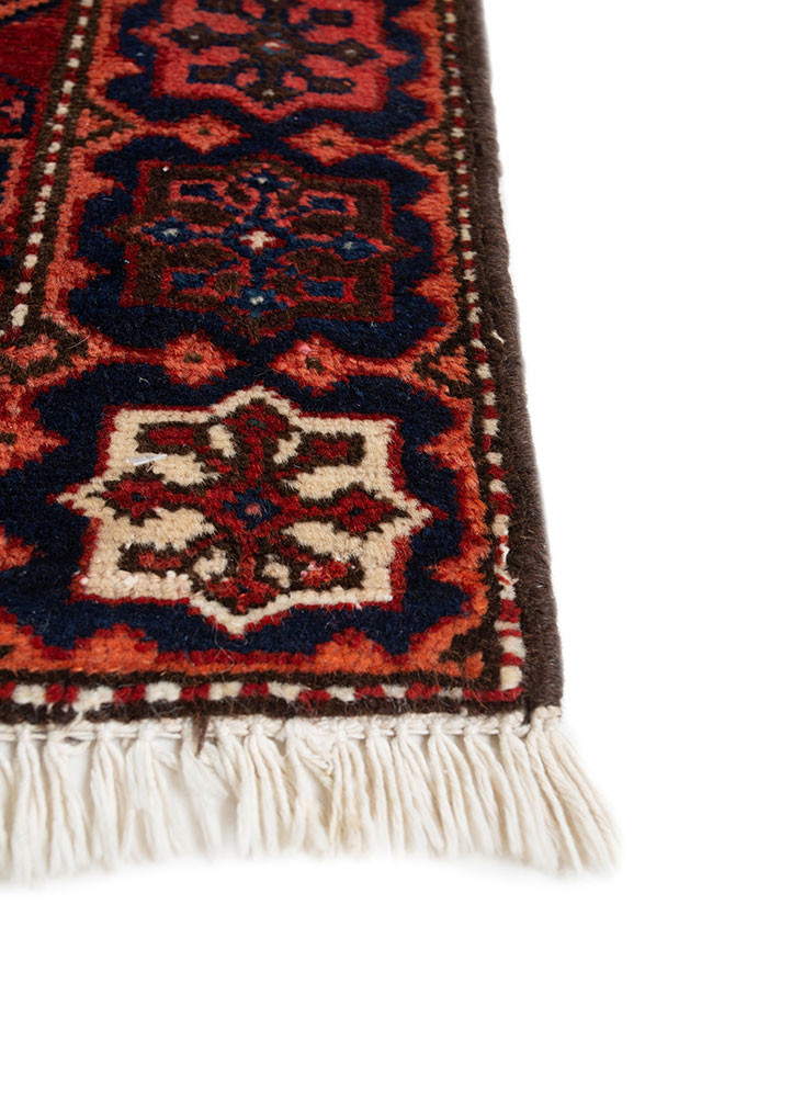 aalam red and orange wool hand knotted Rug - Corner aalam red and orange wool hand knotted Rug - Corner