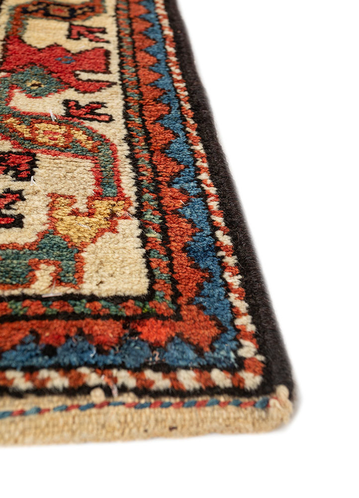 aalam blue wool hand knotted Rug - Corner aalam blue wool hand knotted Rug - Corner