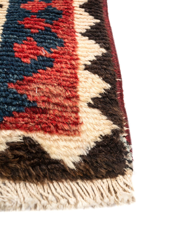nuray red and orange wool hand knotted Rug - Corner